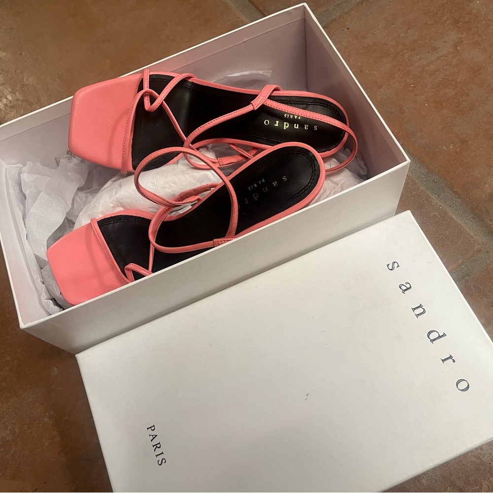 Sandro Pink Strappy Sandals